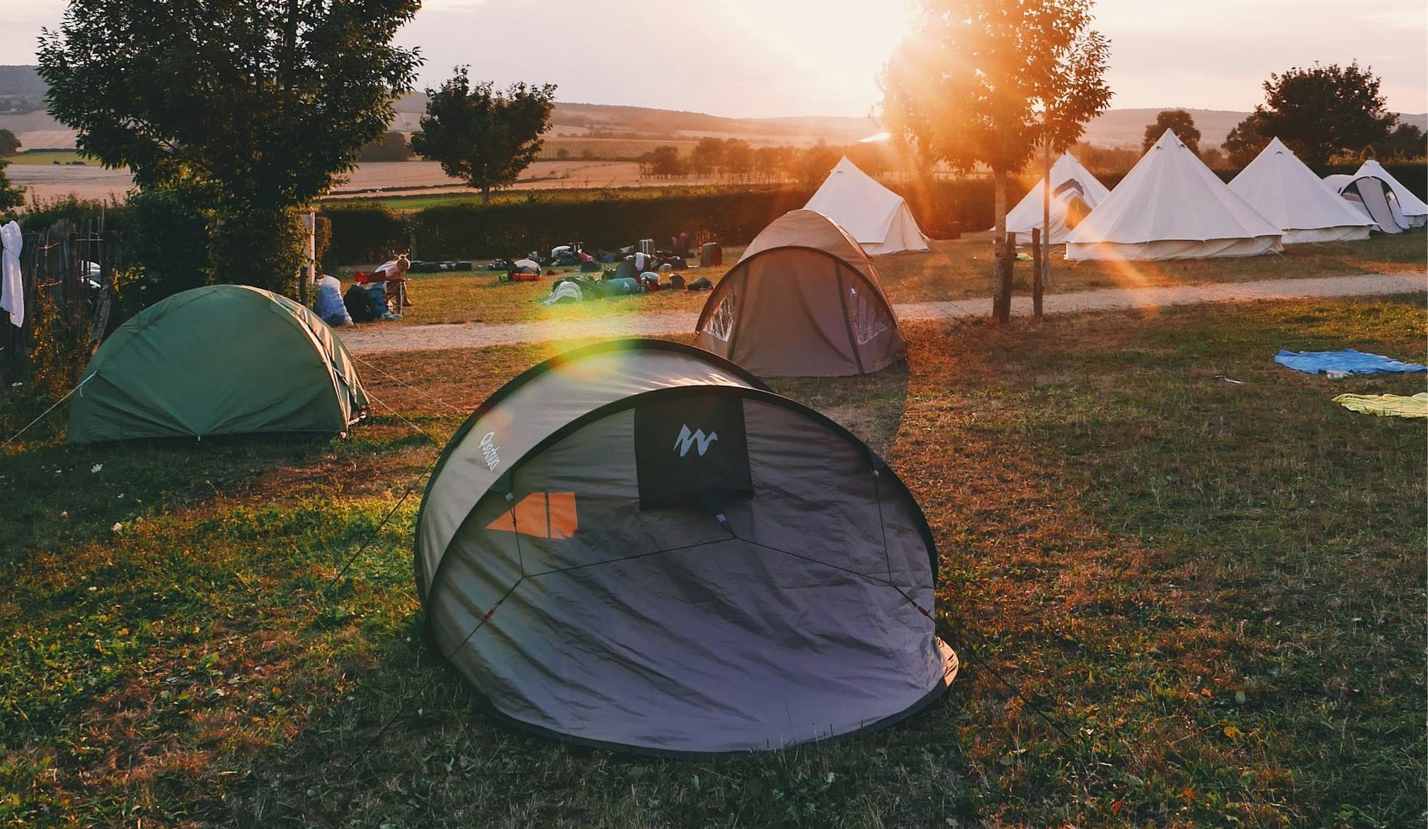 tents on flat ground